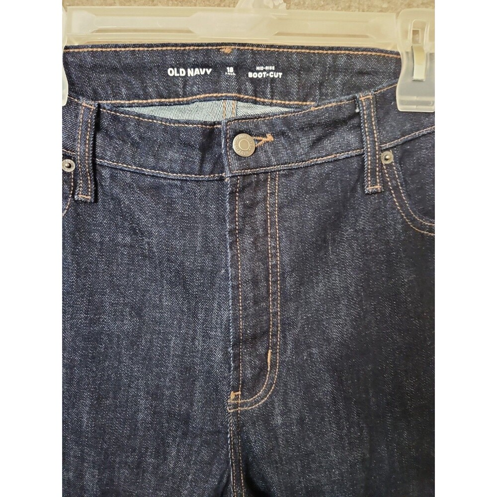 Old Navy Mid Rise Bootcut Jeans Womens 18 Tall Blue Dark Wash NEW - Picture 3 of 8